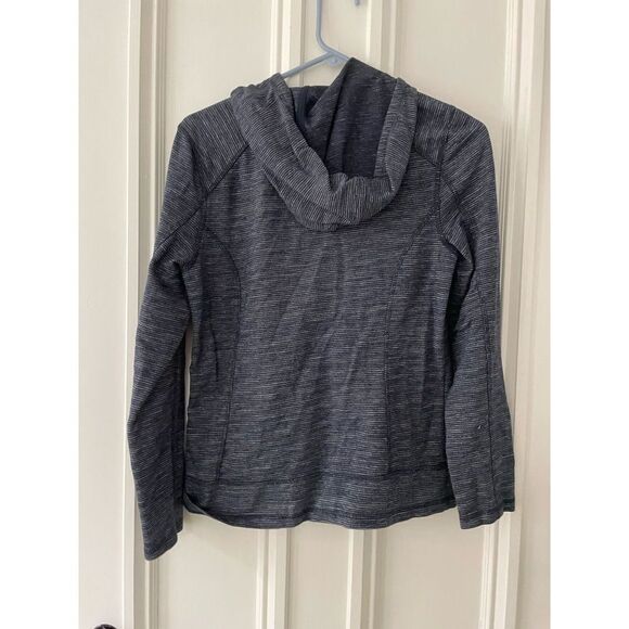 Talbots blue and white heather striped lightweight hoodie sweatshirt MP - Picture 2 of 4